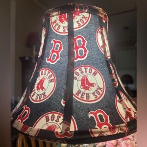Boston Red Sox Themed Lampshade. Hand sewn w official fabric by seller. W7 x L11